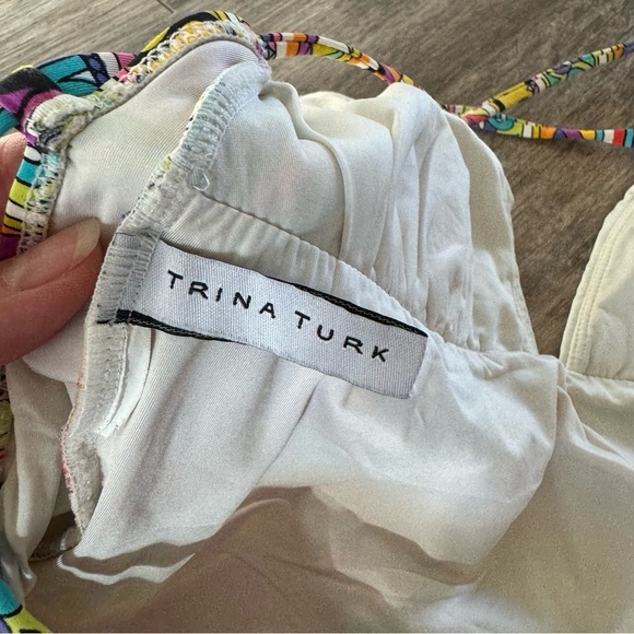 Trina Turk Colorful Pattern One-Piece Swimsuits with Low Back - Picture 3 of 6